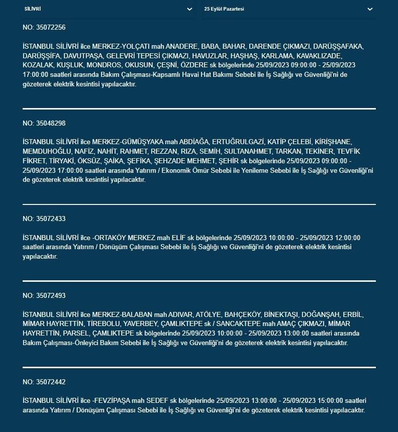 BEDAŞ İstanbul’un 22 ilçesinde elektriklerin kesileceğini duyurdu - Resim: 2